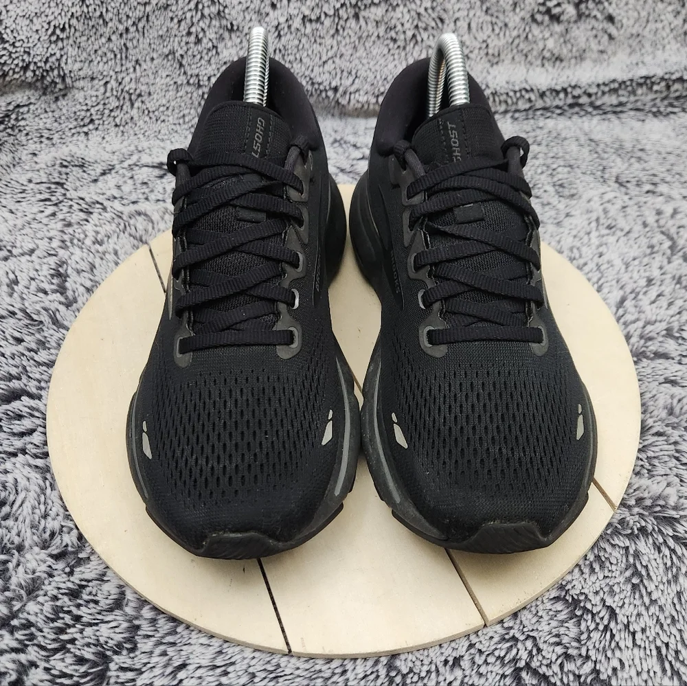 Brooks Ghost 15 Women's Size 8 Triple Black Athletic Running Sneakers Shoes - Picture 3 of 9
